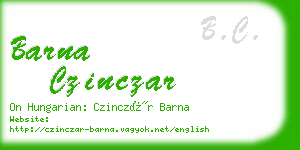 barna czinczar business card